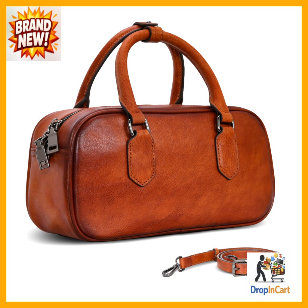 Genuine Leather Crossbody Satchel Purse Adjustable Strap Top Handle Everyday Bag